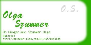 olga szummer business card